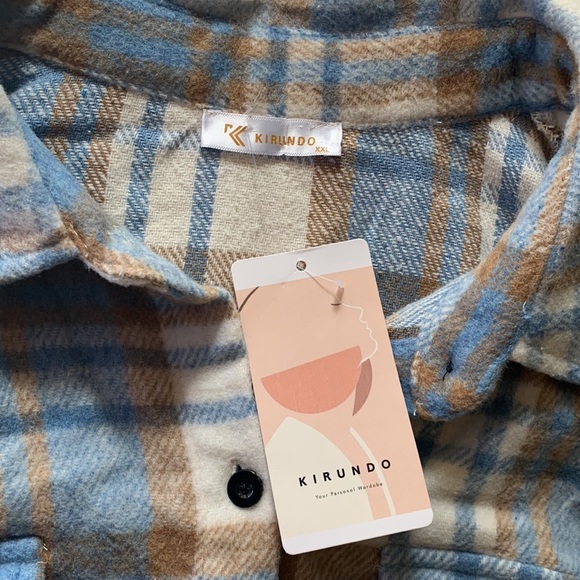 NWT, Plaid, Shacket XXL long sleeve button down perfect for fall - Picture 8 of 12